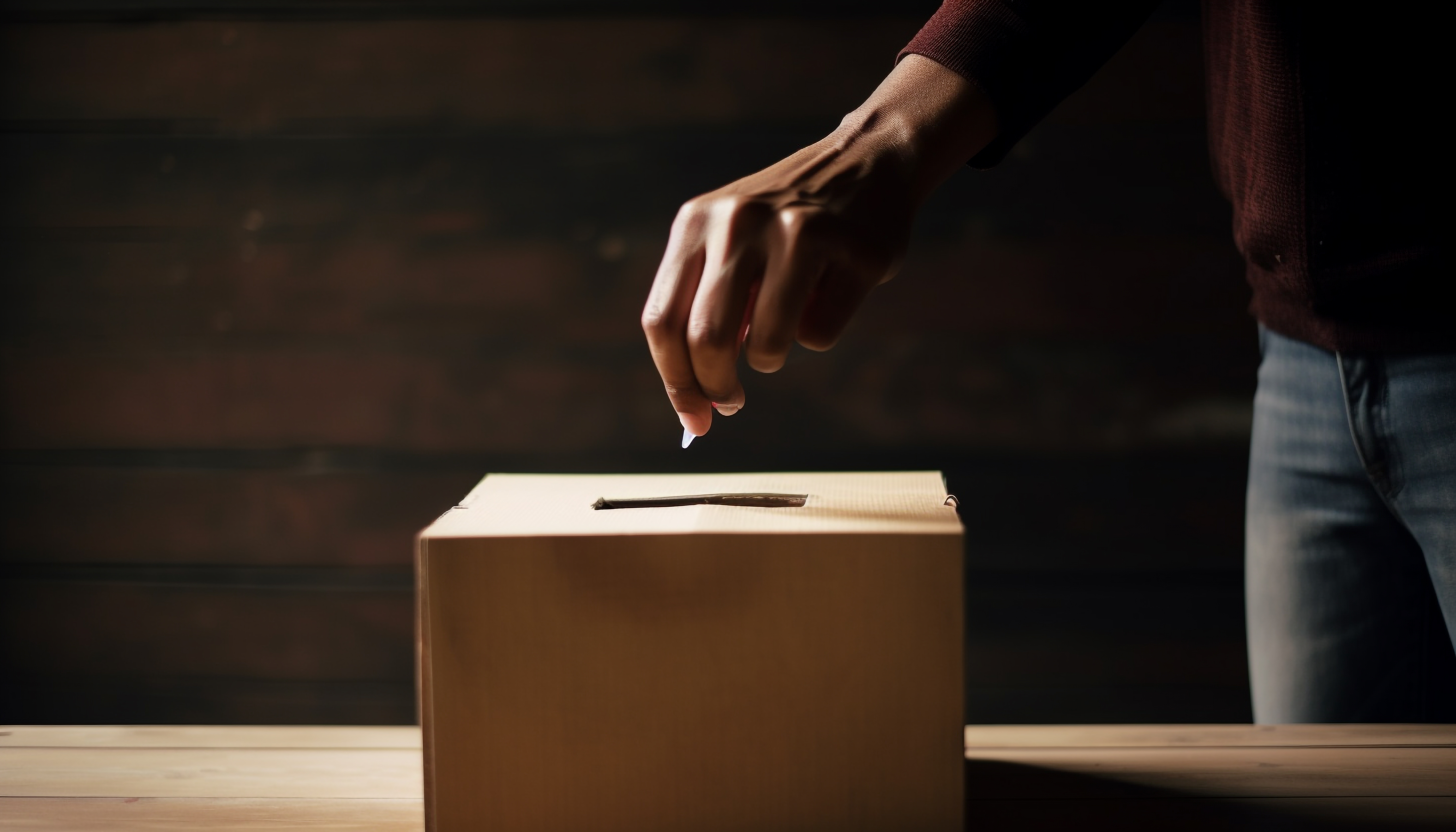 one person packing cardboard box shipment generated by ai